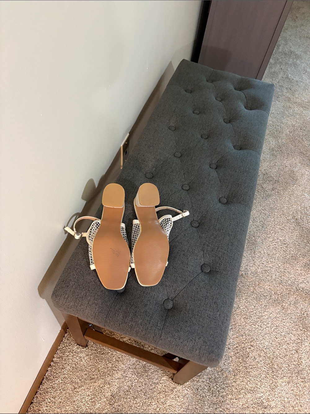 Dolls Kill White Mesh Slingback Sandals - Picture 2 of 4